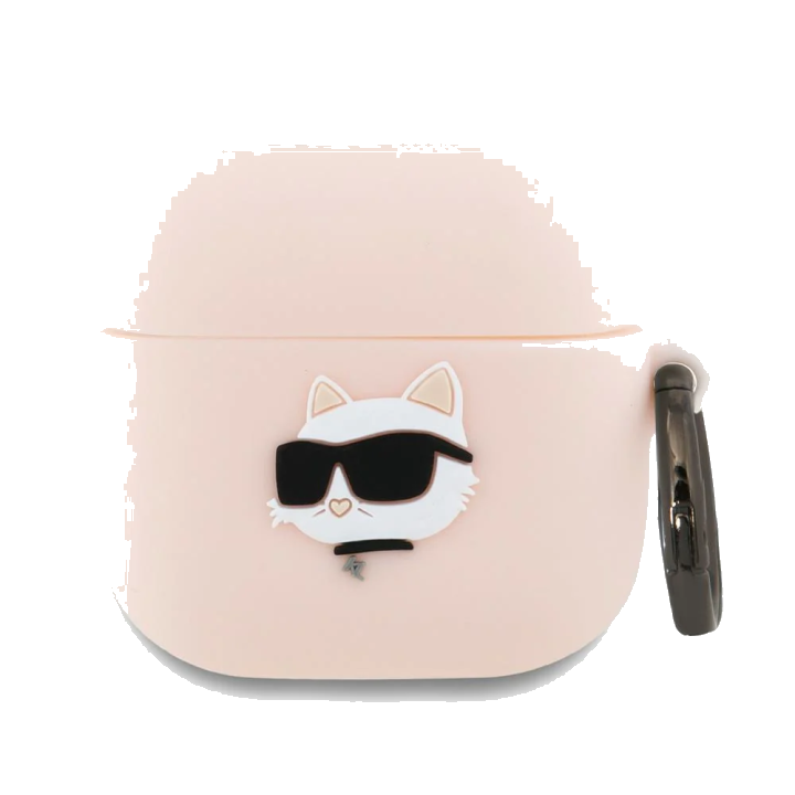 Karl Lagerfeld 3D Choupette's Head Hülle für Apple AirPods 4, Rosa