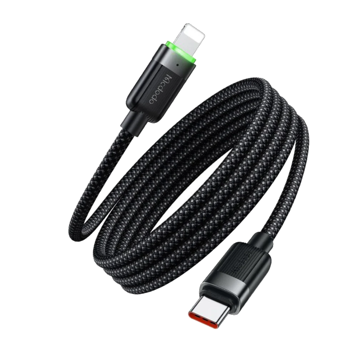 USB-C - Lightning McDodo CA-2010 Selbstwickelndes Daten- und Ladekabel, 36W, 1,2m, Schwarz