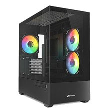 Sharkoon PC Gehäuse MK6 Micro-ATX RGB Gaming Computergehäuse Tower Case