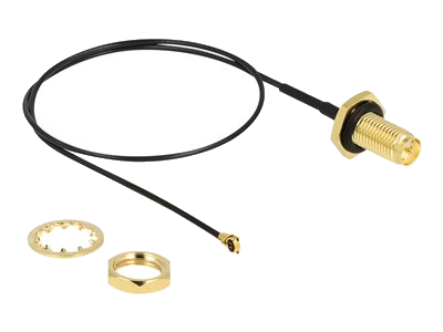 DELOCK Antennenkabel RP-SMA Buchse zum Einbau zu I-PEX St
