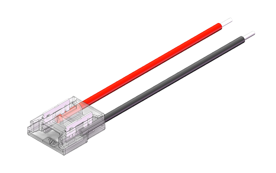 LED Anschlussverbinder – 2-polig, 12 mm, mit 15 cm Kabel, lötfrei für einfarbige COB & SMD LED Streifen