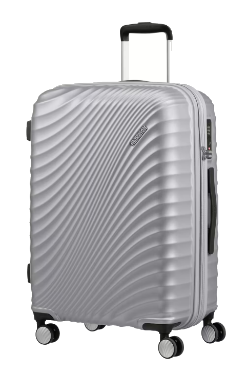 American Tourister Jetglam Trolley mit 4 Rollen 67cm erweiterbar Metallic Silver