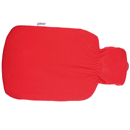 Wärmflasche mit Fleecebezug, Rot