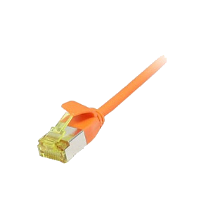 Synergy21 Patchkabel RJ45, CAT6A 500Mhz, 0,25m, orange, U/FTP, slimline rund d=3,8mm, TPE/LSZH(Superflex), AWG32, mit CAT7 Rohkabel,