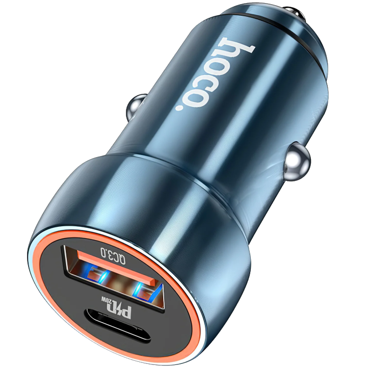 Auto-Ladegerät HOCO Z46A, 20W, 3A, 1 x USB-A - 1 x USB-C, Blau