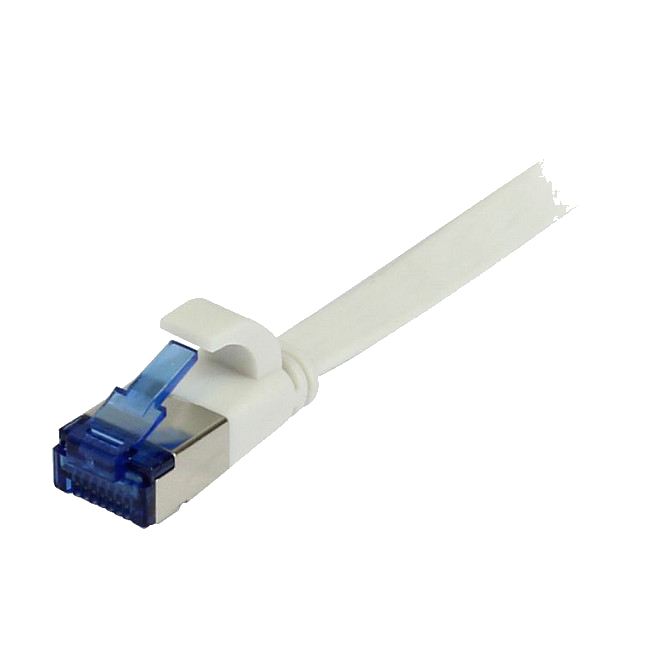 Synergy21 Patchkabel RJ45, CAT6A 500Mhz, 0,15m, weiss, U/FTP, flach, TPE(Superflex), AWG32,