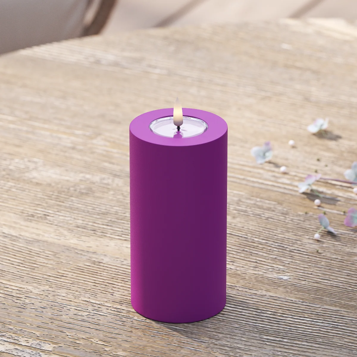 LED-Blockkerzen für den Außenbereich Ø 7,5 x 15 cm Violett