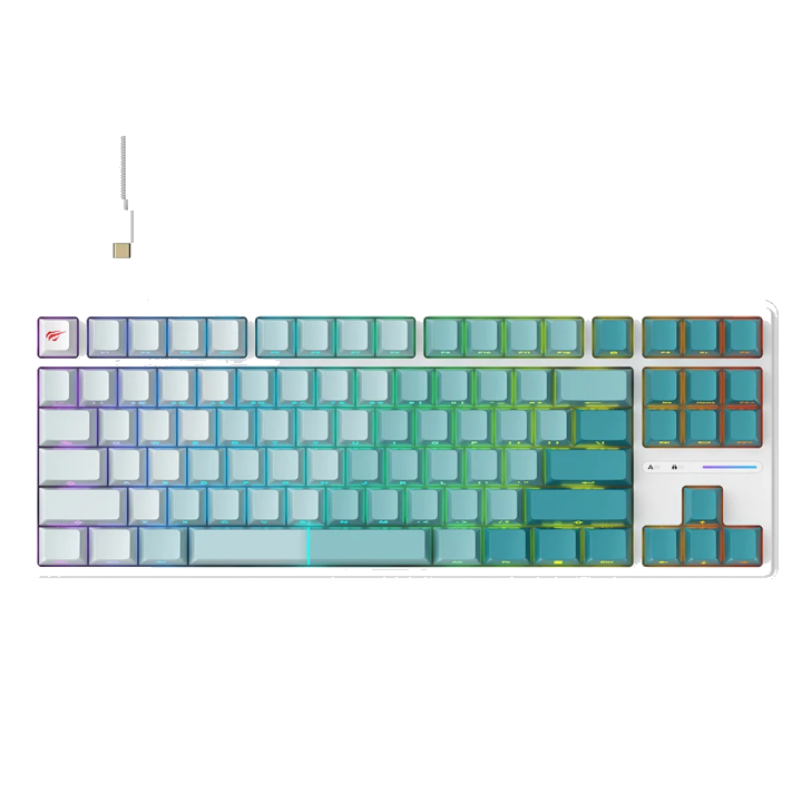 Gaming-Tastatur Wired USB HAVIT KB901L, RGB, 1.8m, Weiß Grün
