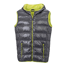 JAMES & NICHOLSON Herren Daunenweste, grau/gelb, L
