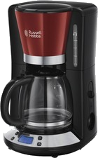 Russell Hobbs Filter-Kaffeemaschinen Colours Plus+ Flame Red Digitale Glas Kanne