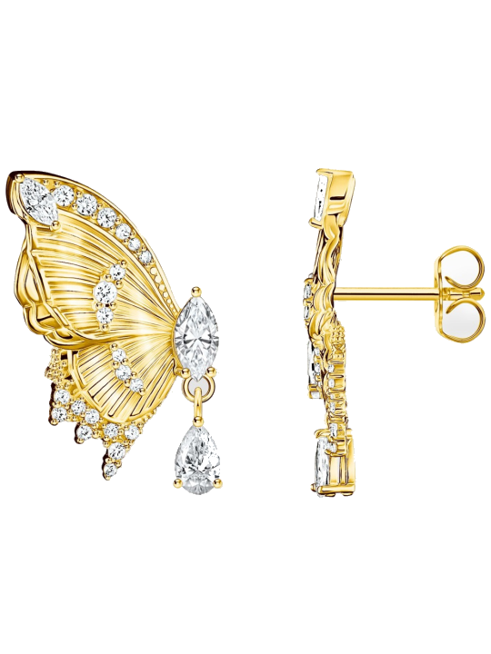 Thomas Sabo H2328-414-14 Ohrstecker butterfly mit Steinen vergoldet Damen