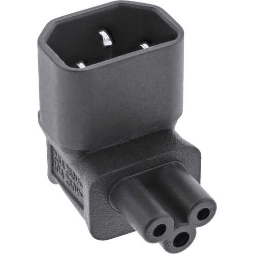 InLine® Netzadapter IEC 60320 C14 C5, oben unten gewinkelt, 3pol. Kaltgeräte