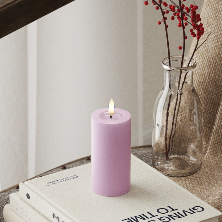 LED-Blockkerzen Ø 5 x 10 cm Lavendel