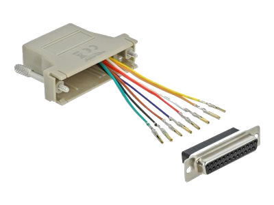 DELOCK D-Sub 25 Pin Buchse zu RJ45 Buchse Montagesatz grau