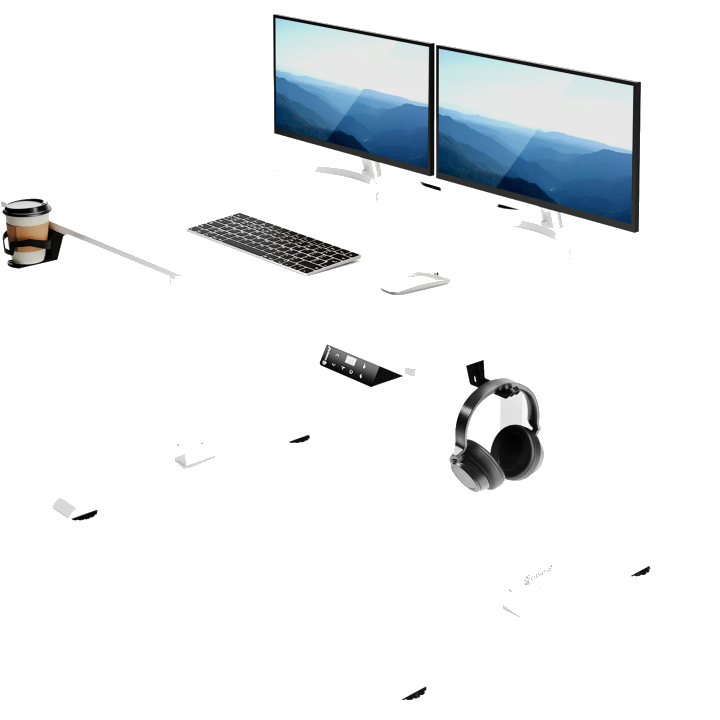 Höhenverstellbarer Schreibtisch Weiß 110x60x73-118cm