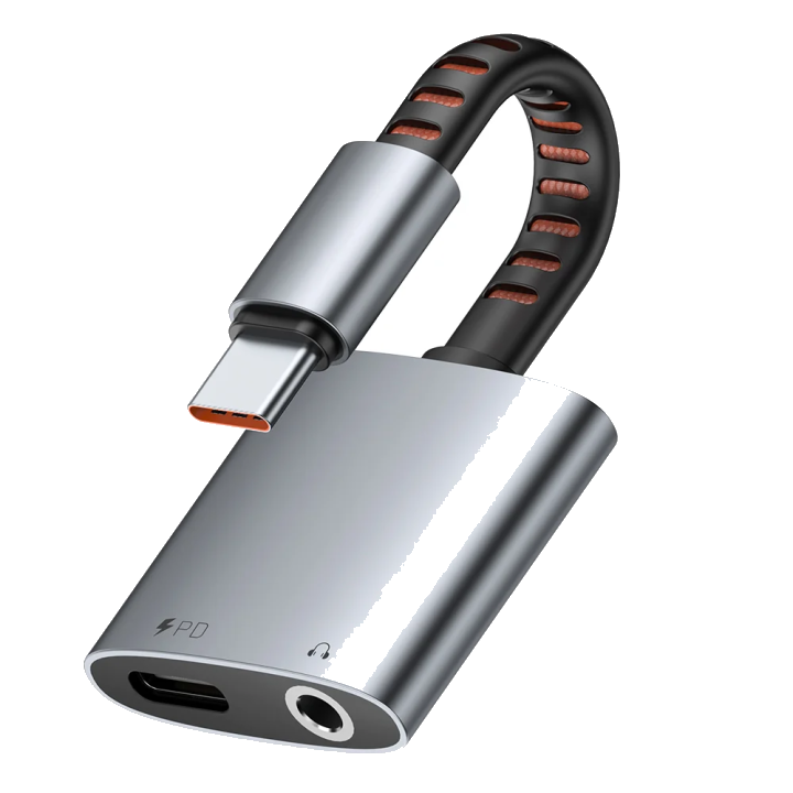 Audioadapter USB-C - USB-C / 3,5 mm McDodo CA-3120, Grau