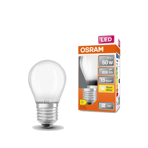 OSRAM LED Retrofit Classic P LED Lampe matt (ex 60W) 5,5W / 2700K Warmweiß E27
