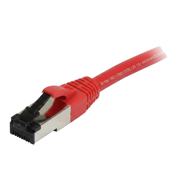 Synergy21 Patchkabel RJ45, CAT8.1 2000Mhz, 1,0m, rot, S-STP(S/FTP), TPE/LSZH(SuperFlex), AWG26,