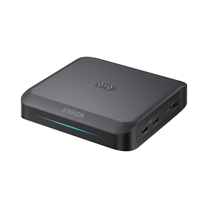 Anker Ladestation für externe Prime Batterie, 150W, 5A, 1 x Pogo Pin - 1 x USB-A - 2 x USB-C, Schwarz A1903G11