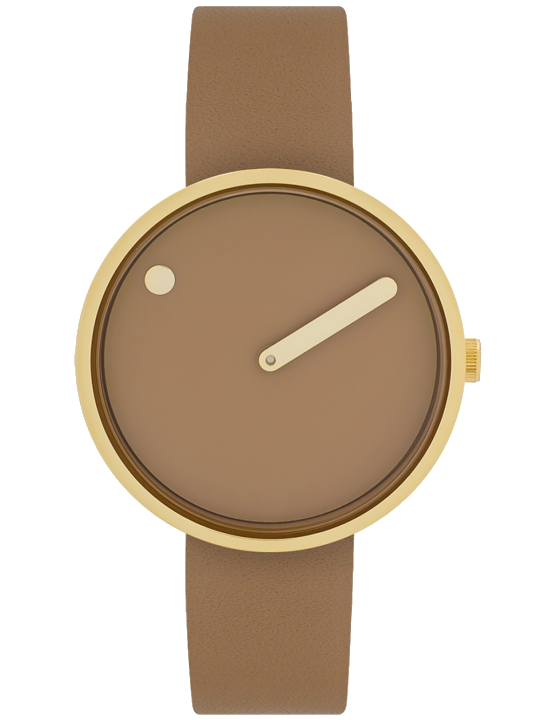 Picto 34002-4814G Cappuccino Brown Unisex 34mm 5ATM
