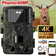 Wildkamera 4K UHD 60MP WLAN Bluetooth Jagdkamera IR Nachtsicht Outdoor Mit App