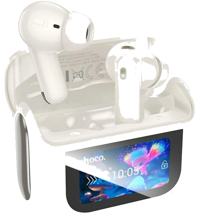 Handsfree Bluetooth HOCO EQ21, TWS, ANC, Weiß