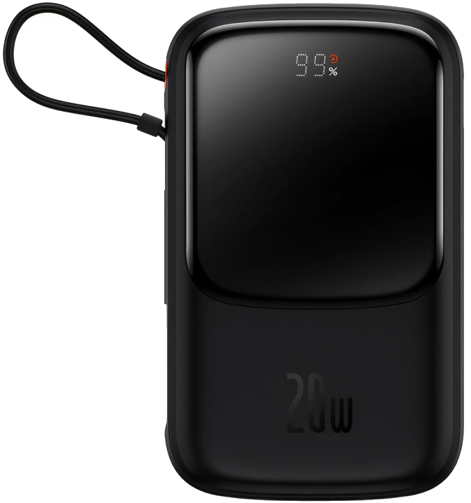 Externer Akku Baseus Qpow Pro, 20000mAh, 20W, QC + PD, 1 x Lightning - 1 x USB-A - 1 x USB-C, Schwarz PPQD060201