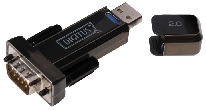 DIGITUS Adapter USB2.0/A -> seriell D-Sub9 St/St + 0.8m Kab retail