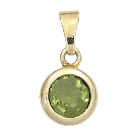 Anhänger rund 585 Gold Gelbgold 1 Peridot grün Goldanhänger