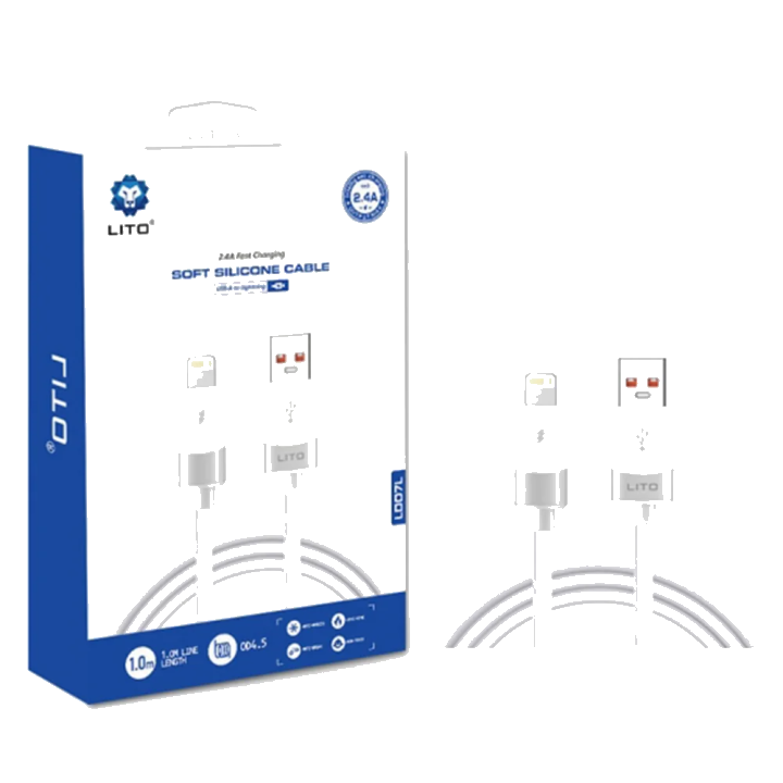 Daten- und Ladekabel USB-A - Lightning Lito LD07, 60W, 1m, Weiß