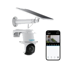 Reolink 5MP WLAN PTZ Überwachungskamera Aussen Akku Argus PT mit Weiß Solarpanel