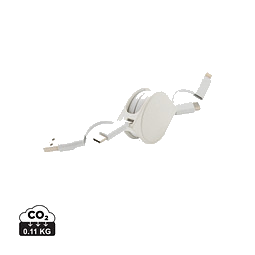 XD COLLECTION 6-in-1 Kabel aus TPE und RCS Standard recyceltem Kunststoff, weiß