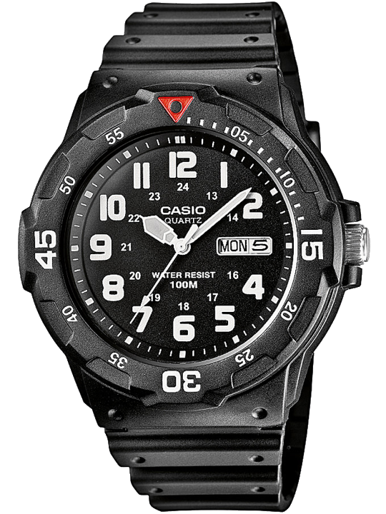 CASIO TIMELESS COLLECTION Quarzuhr MRW-200H-1BVEG, Armbanduhr, Herrenuhr, Resinarmband, Datum, bis 10 bar wasserdicht