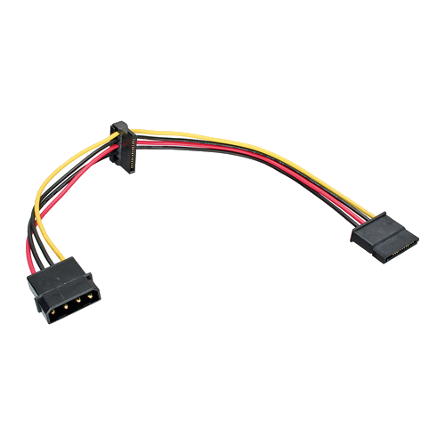 InLine® Strom Kabel intern, 1x 13,34cm (5,25) an 2x 15pol SATA, 0,30m