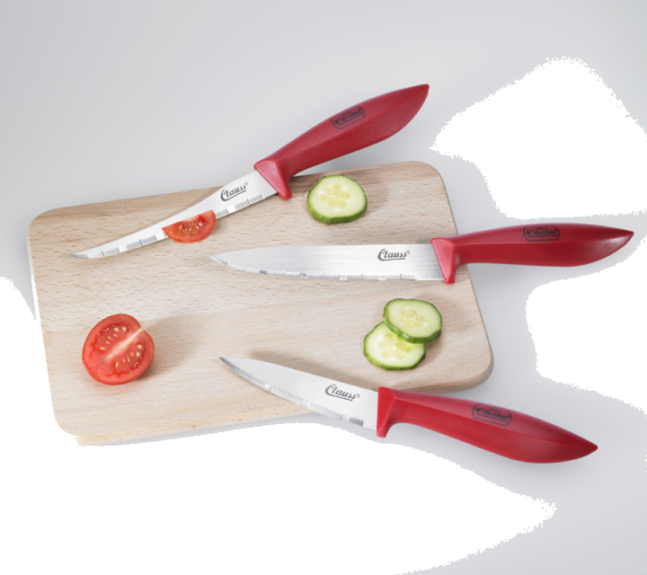 Clauss Messerset, 3-teilig, rot