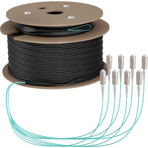 Trunkkabel U-DQ(ZN)BH OM3 8G (1x8) SC-SC, 50m Dca LSZH