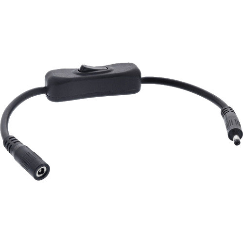 InLine® DC Kabel mit Schalter, 4,0 x 1,7 mm, AWG 18, schwarz, 0,20 m