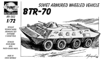 BTR-70 Arm. Vehicle, 4 Achser 18 Resin, Fotoätzteile.