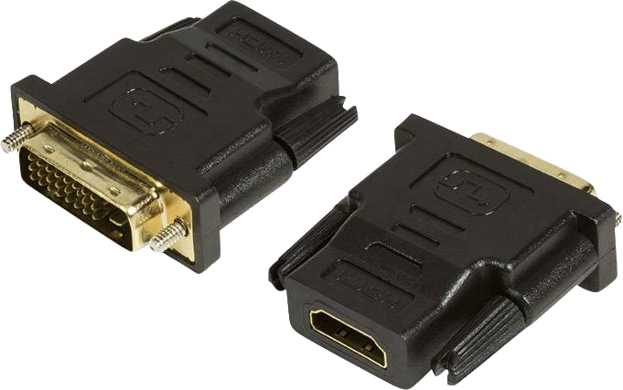 LogiLink HDMI Kupplung - DVI-D 24+1 Stecker Adapter, schwarz