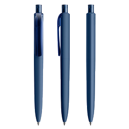 prodir® Druckkugelschreiber DS8 Soft Touch PRR Push, blaue Mine, dunkelblau