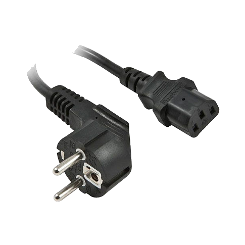 Synergy21 Netzkabel 230V Schutzkontakt CEE7(Stecker)->Kaltgeräte IEC-C13(Buchse), 0,5m, Black,