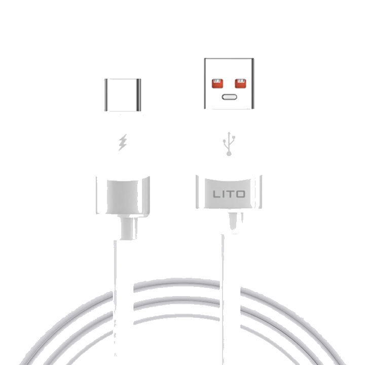 Daten- und Ladekabel USB-A - USB-C Lito LD07, 18W, 1m, Weiß