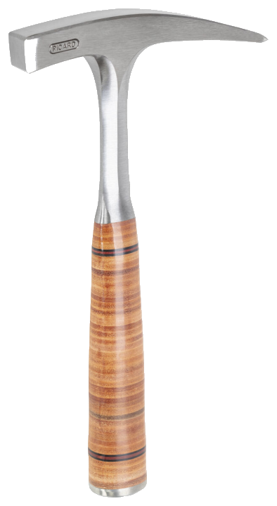PICARD Ganzstahl Geologenhammer 500g mit Spitze und Ledergriff Nr. 761
