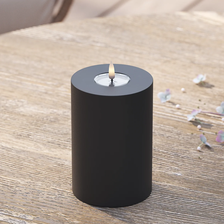 LED-Blockkerzen für den Außenbereich Ø 10 x 15 cm, Schwarz