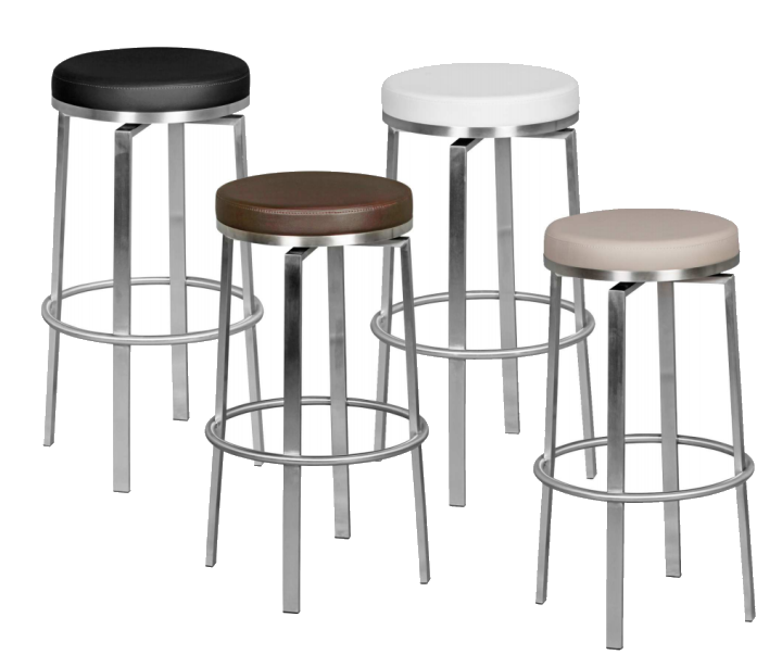FineBuy Barhocker 42x76x42 cm Edelstahl Barstuhl 360° Drehbar, Thekenhocker Barsitz Gepolstert, Design Tresenstuhl Modern, Bistrohocker Hoch, Hoher Hocker für Bar