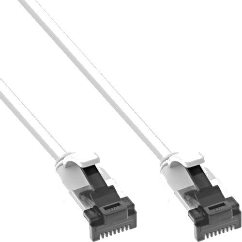 InLine® Patchkabel slim, U/FTP, Cat.8.1, TPE halogenfrei, weiß, 2m