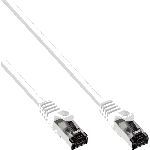 InLine® Patchkabel, S/FTP (PiMf), Cat.8.1, 2000MHz, halogenfrei, weiß, 0,5m