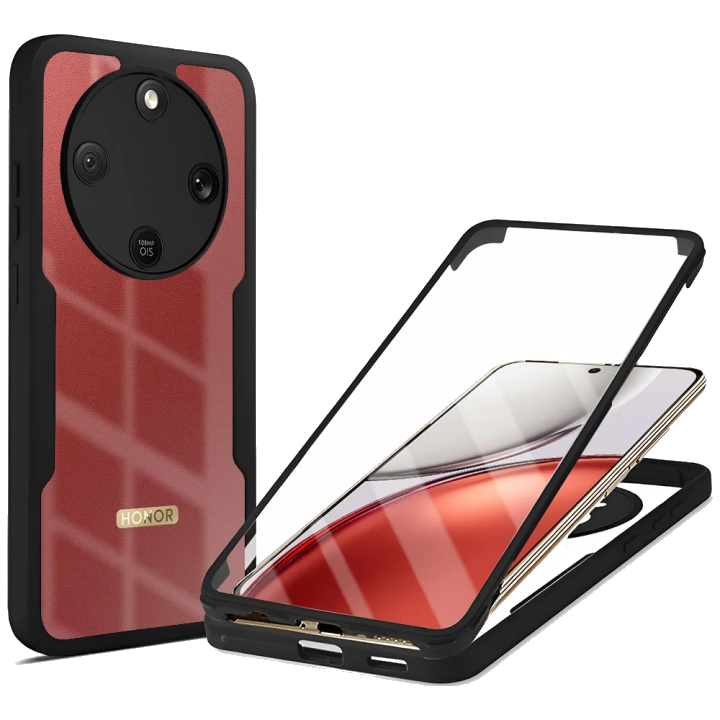 Hülle für Honor Magic8 Lite, Techsuit, ColorVerse 360, Schwarz