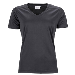 JAMES & NICHOLSON Damen Funktions T-Shirt Active, schwarz, S