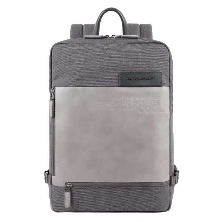 Piquadro Ade Großer Laptoprucksackaus recyceltem Stoff grau